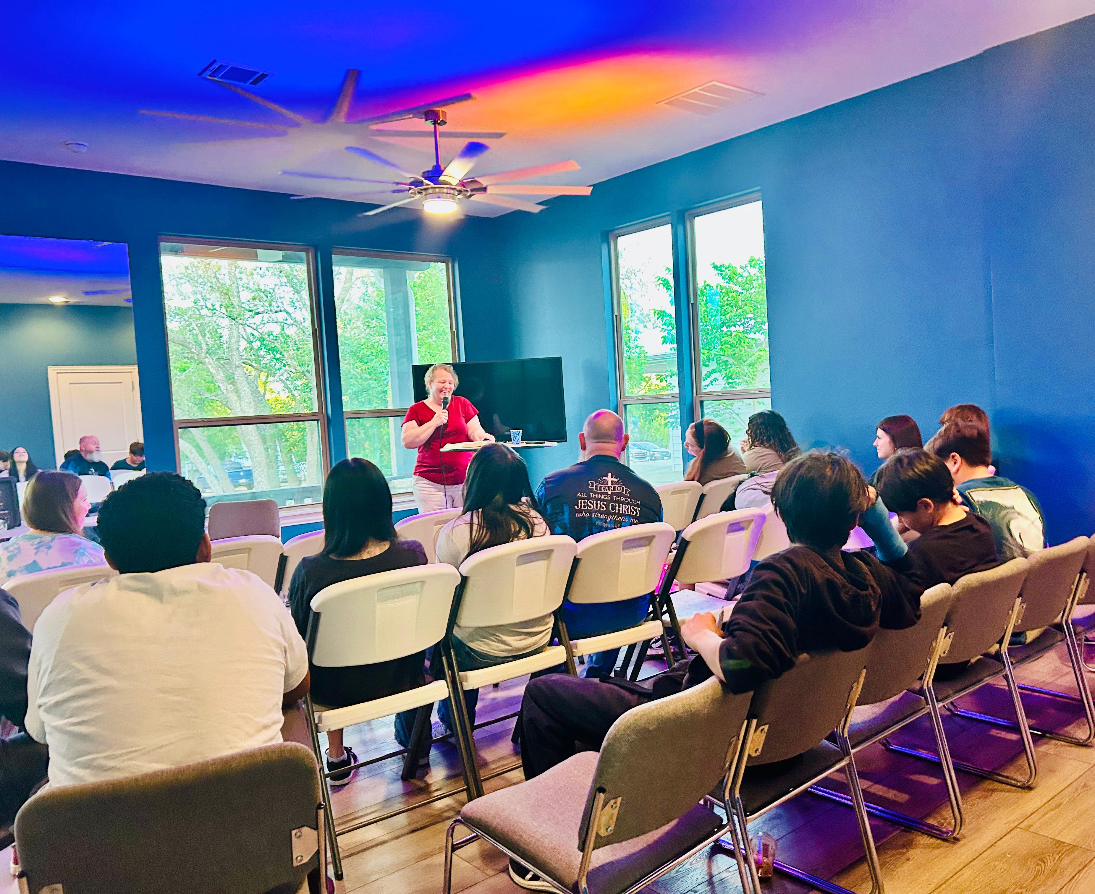 Our church family gathering to learn together