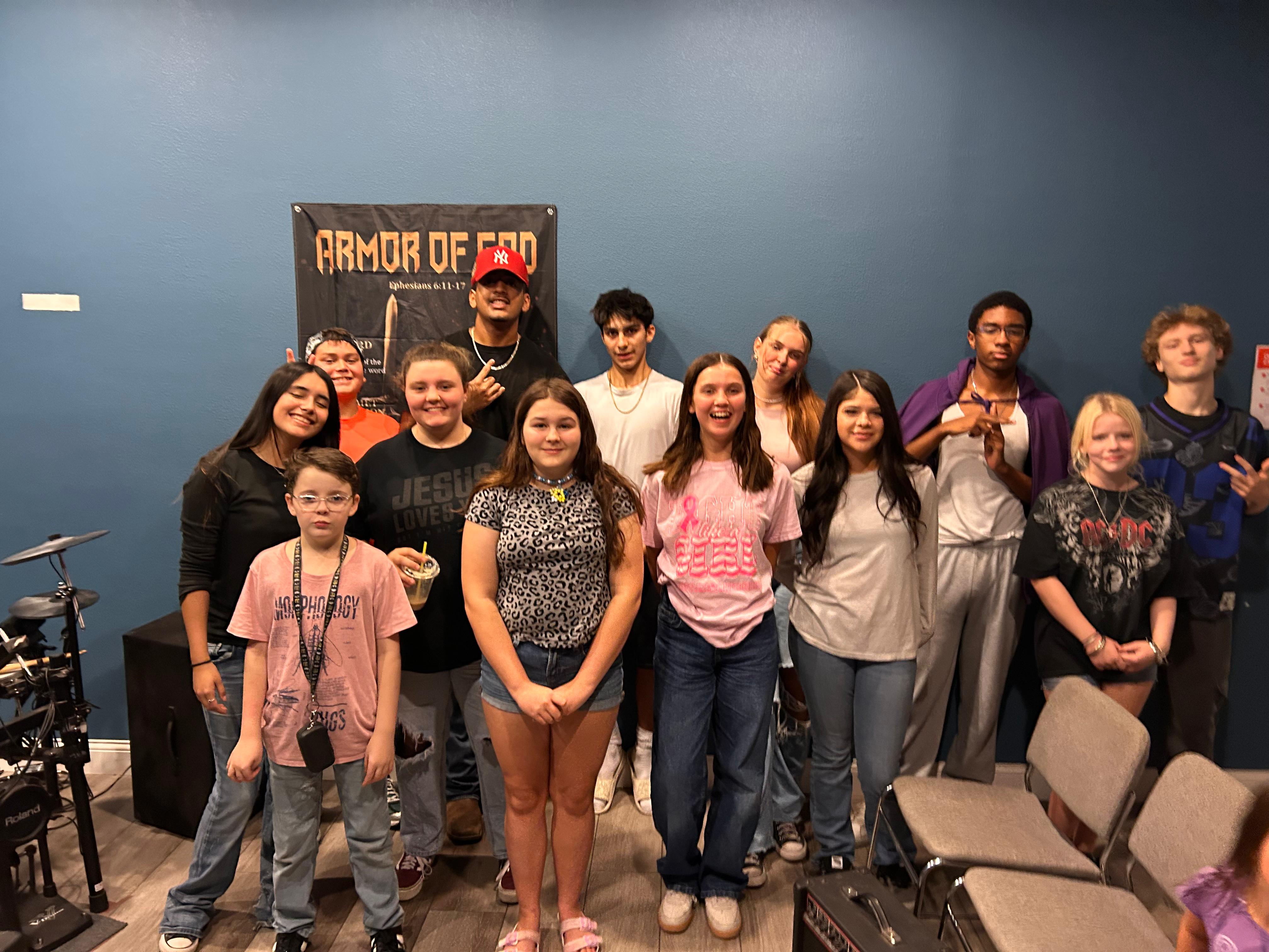 Our youth group together at church